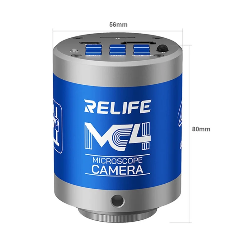RELIFE MC4 Caméra de Microscope 4K 8MP Double Interface HD C-mount Caméras Industrielles