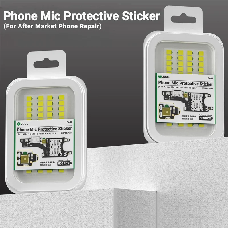 2UUL DA32 500 Pièces Autocollant de Protection pour Micro de Téléphone Résistant à la Chaleur Sans Résidu pour Réparation de Téléphone