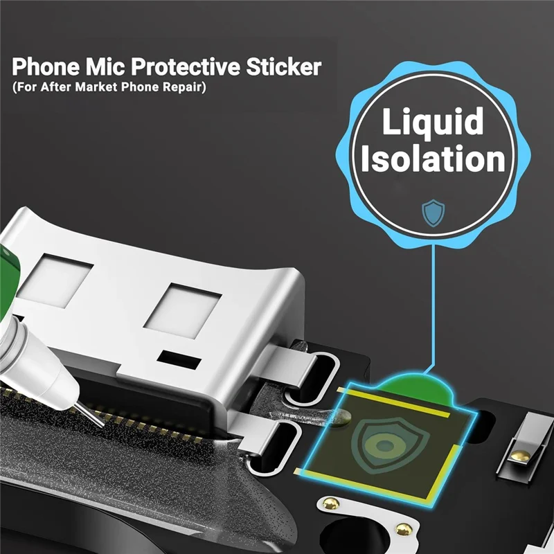 2UUL DA32 500 Pièces Autocollant de Protection pour Micro de Téléphone Résistant à la Chaleur Sans Résidu pour Réparation de Téléphone