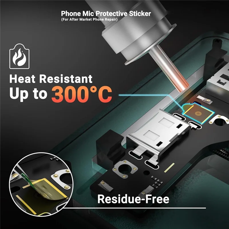 2UUL DA32 500 Pièces Autocollant de Protection pour Micro de Téléphone Résistant à la Chaleur Sans Résidu pour Réparation de Téléphone
