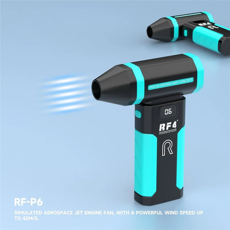 RF4 RF-P6 Portable Rechargeable Dust Removal Fan 6000mAh 42m / s Fan with LED Night Light