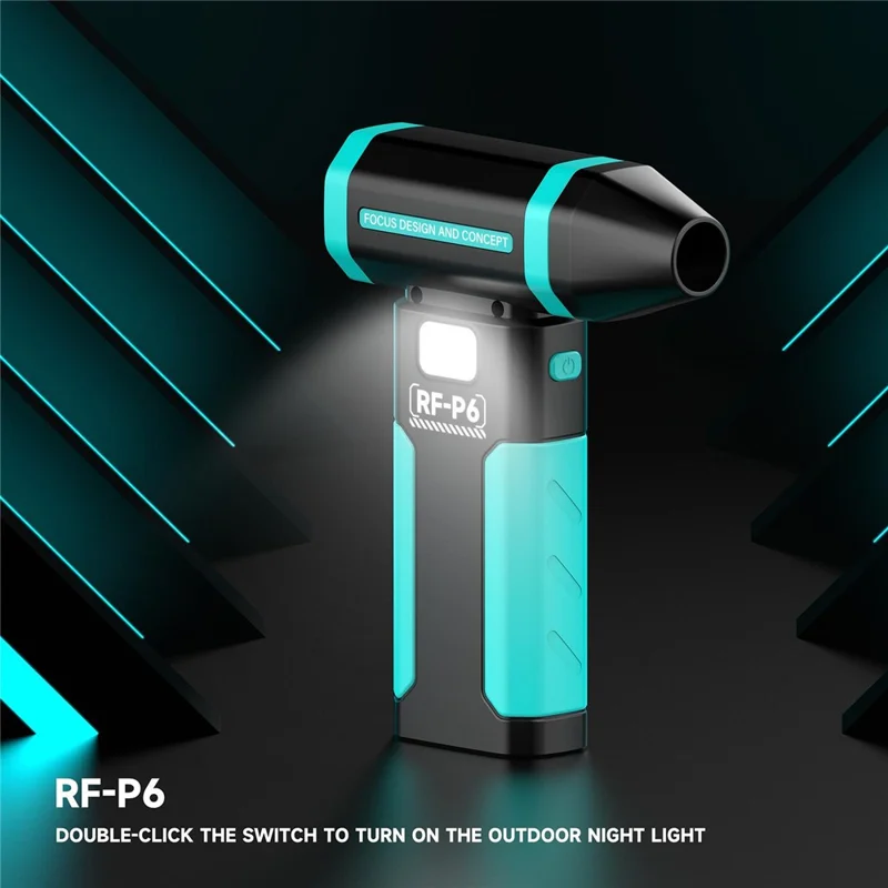 RF4 RF-P6 Portable Rechargeable Dust Removal Fan 6000mAh 42m / s Fan with LED Night Light