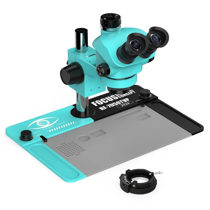 RF4 RF-7050TVP Trinocular Stereo Microscope 7X-50X Zoom Phone PCB Welding Instrument