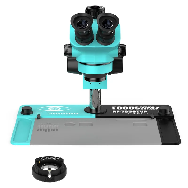 RF4 RF-7050TVP Trinocular Stereo Microscope 7X-50X Zoom Phone PCB Welding Instrument