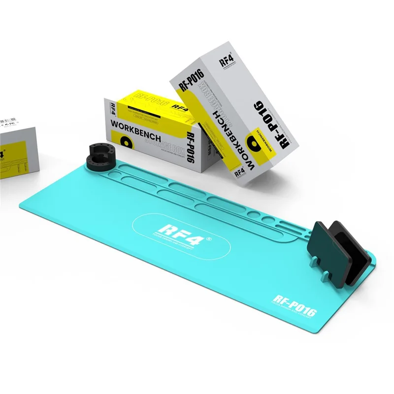 RF4 RF-PO16 Silikon-Wartungsmatte, hitzebeständige Matte mit Ablagefach für die Reparatur und zum Löten