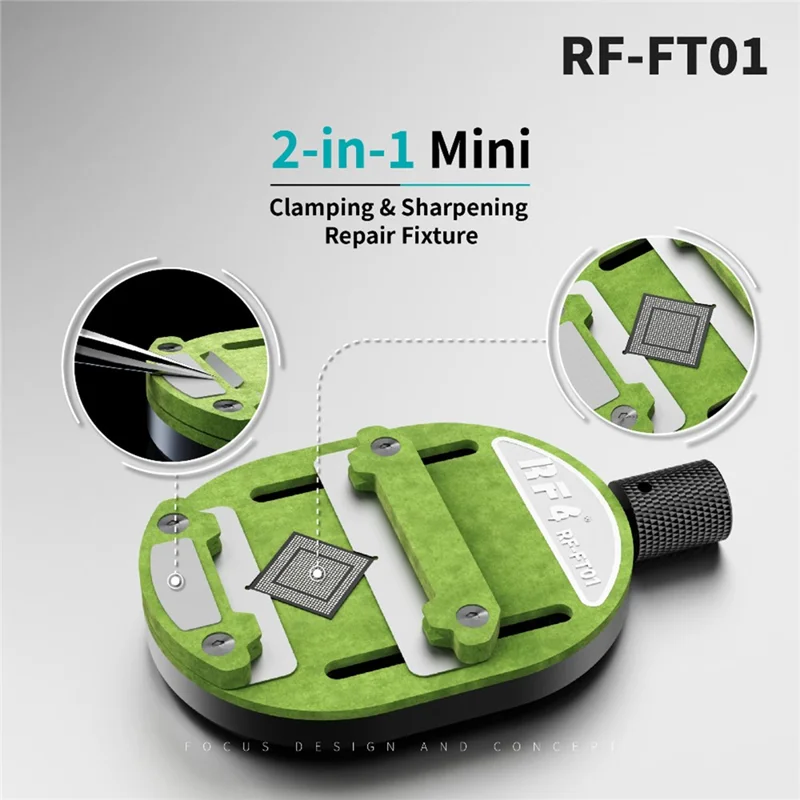 RF4 RF-FT01 2 in 1 Mini Clamping and Sharpening Fixture for Chip Motherboard Repair Tool