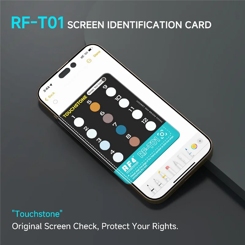 Cartão de Teste de Ecrã RF4 RF-T01 para Ferramenta de Teste sem Desmontagem de Ecrãs Apple FOG