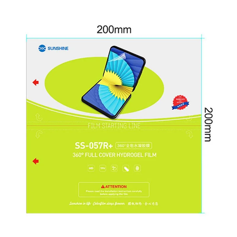 SUNSHINE SS-057R+ 25PCS Full Cover Hydrogel Film TPU Self-Healing HD Transparent for Film Cutting Machine