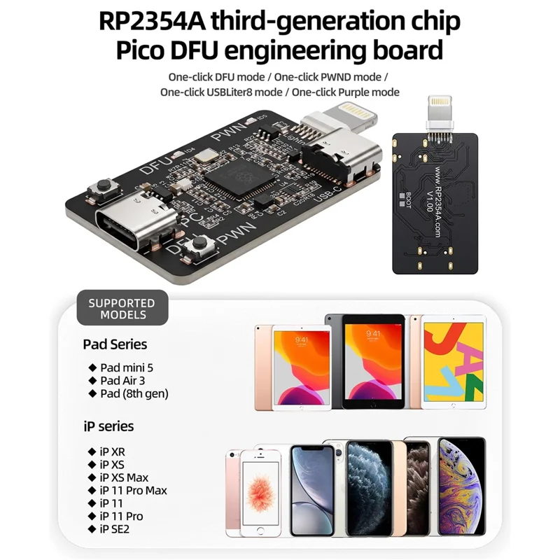SUNSHINE RP2354A Pico DFU Engineering Board Repair Tool for iPhone XR to 11 Pro Max