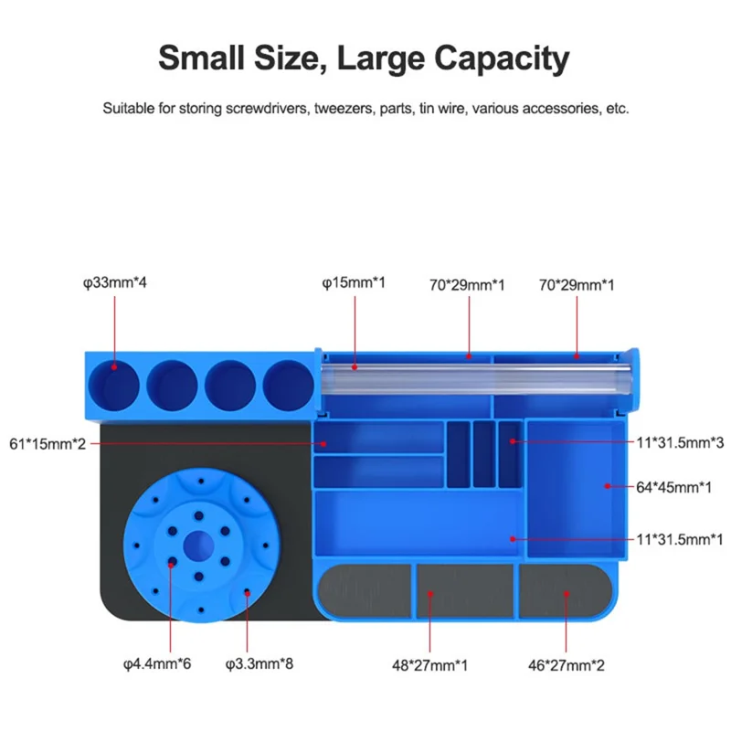 RELIFE RL-001H Rotating Storage Rack 360° Rotation Organizer for Electronics Repair - Blue