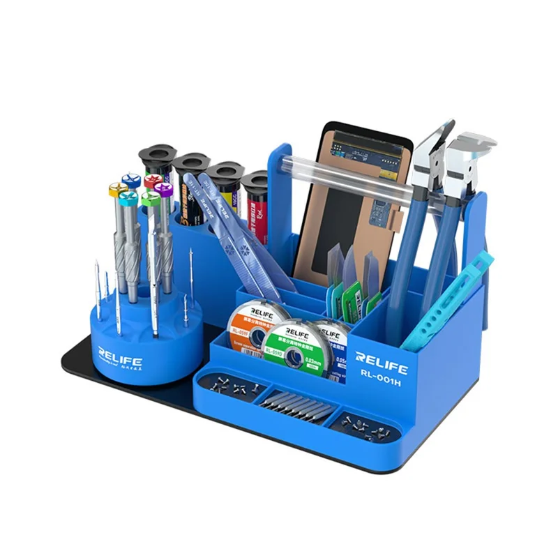 RELIFE RL-001H Rotating Storage Rack 360° Rotation Organizer for Electronics Repair - Blue