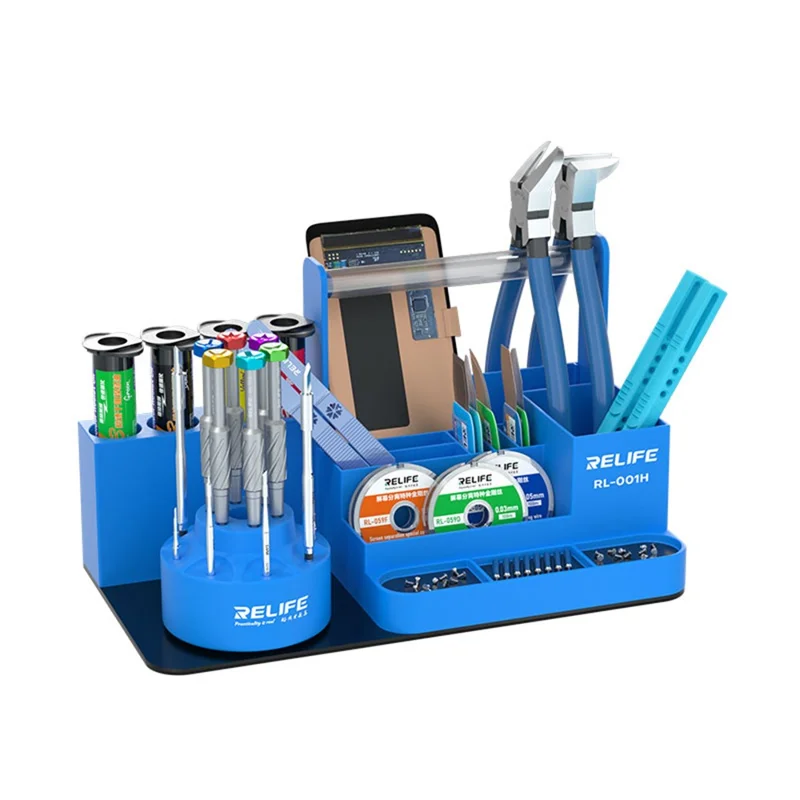 RELIFE RL-001H Rotating Storage Rack 360° Rotation Organizer for Electronics Repair - Blue