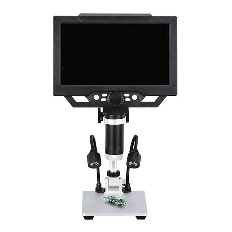 G1600 9 Inch LCD Industrial Electronic Microscope 1-1600x Adjustable Focus with LED Lights, Plug-in Version - UK Plug