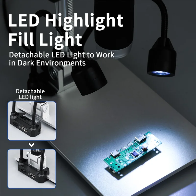 G1600 9 Inch LCD Industrial Electronic Microscope 1-1600x Adjustable Focus with LED Lights, Plug-in Version - UK Plug