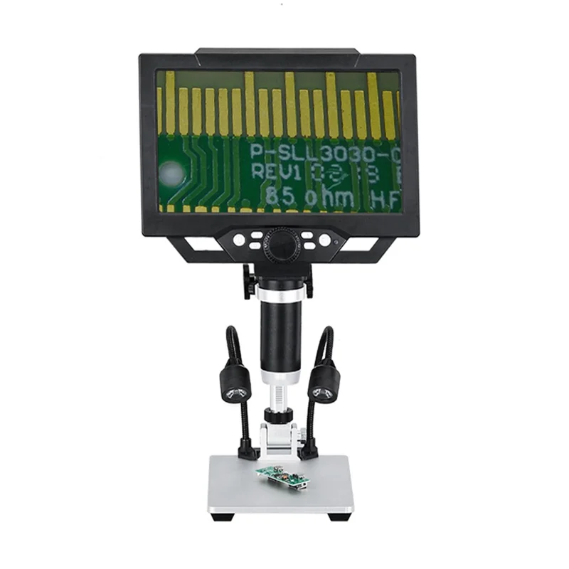 G1600 9 Inch LCD Industrial Electronic Microscope 1-1600x Adjustable Focus with LED Lights, Plug-in Version - UK Plug