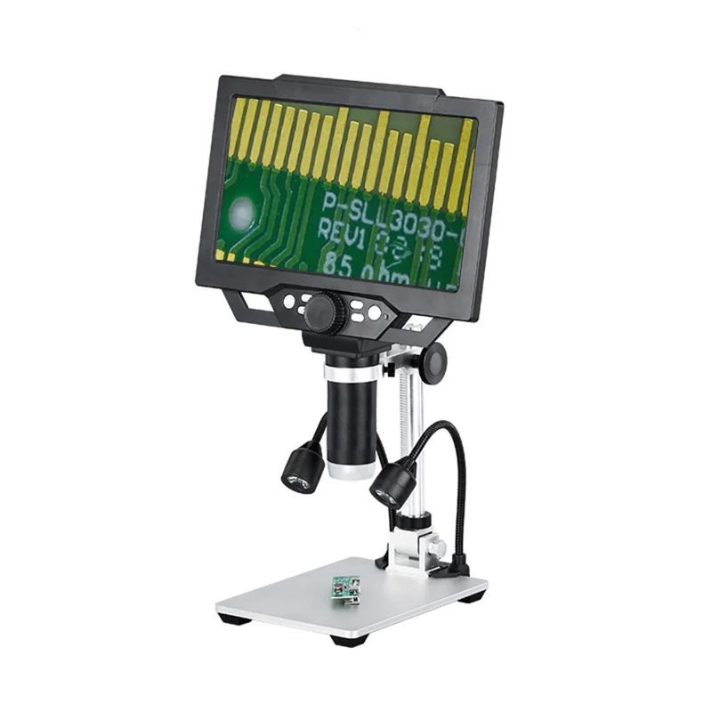 G1600 9 Inch LCD Industrial Electronic Microscope 1-1600x Adjustable Focus with LED Lights, Plug-in Version - UK Plug