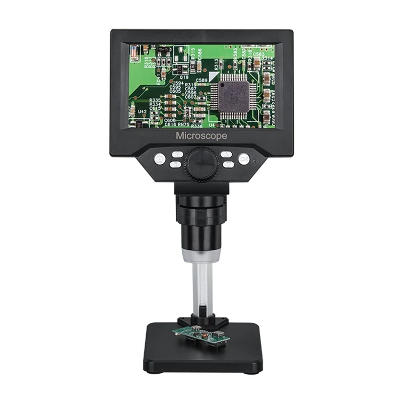 G5 5.5 inch HD Digital Microscope 10MP 1-1000x Magnification 8 LED Lights with Built-In Lithium Battery - Black