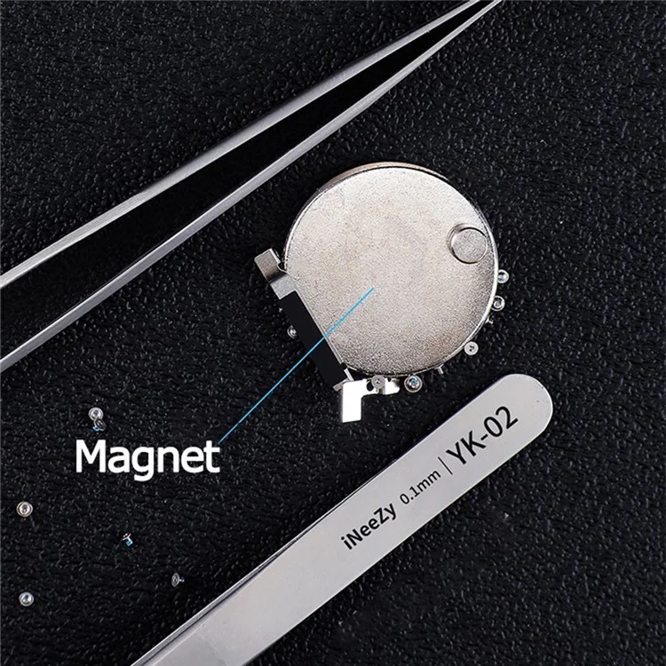 QIANLI INEEZY YK-02 Hand-polished Non-magnetic Precision Stainless Steel 0.1mm Wide Type Pointed Tweezers