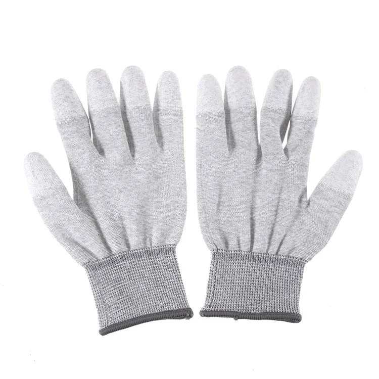 Top Fit pu Beschichtete Finger Anti-fingerabdruck Schnittschutzhandschuh Größe l.