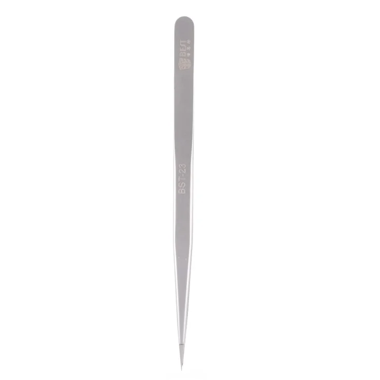 BEST BST-23 Stainless Steel Straight Tip Jump Wire Tweezers for Mobile Phone Motherboard Repair