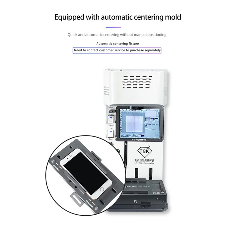 TBK TBK-203 Téléphone Mobile Mobile Positionnement Automatique Positionnement Centering Moule Écran de Réparation Pour la Machine Laser
