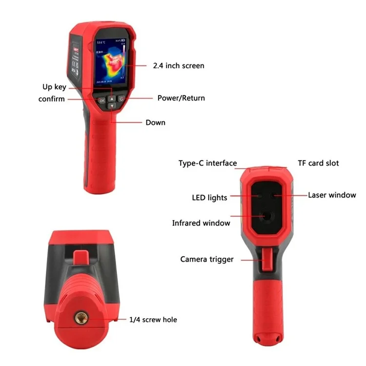 UNI-T UTi120S 2,4-Zoll-TFT-Digitalanzeige-Infrarot-Wärmebildkamera für den industriellen Einsatz