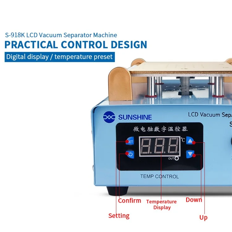 SUNSHINE S-918K 8.5-Inch 110V/220V LCD Vacuum Separator Machine Mobile Phone Display Glass Removing LCD Screen Repair Separator