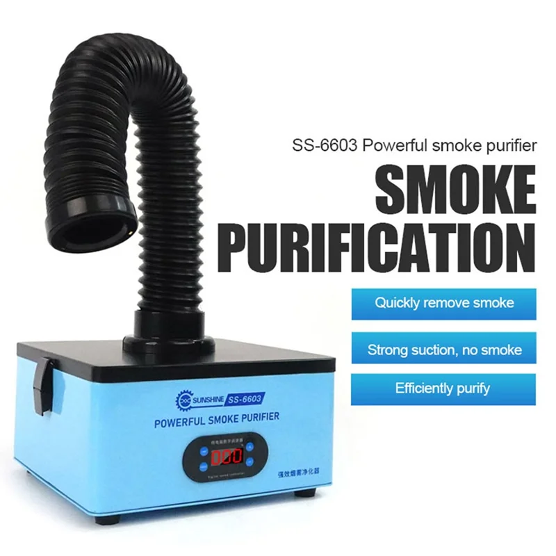SUNSHINE SS-6603 Powerful Smoke Purifier Smoking Removal Instrument Strong Suction Smoke Extractor - UK Plug