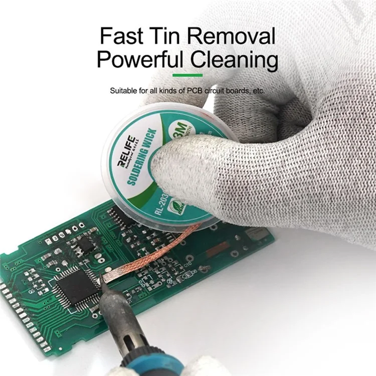RELIFE RL-2030 Desoldering Wick Low Residue Solder Remover Tool Oxidation Resistant Effizientes Zinnentfernungswerkzeug