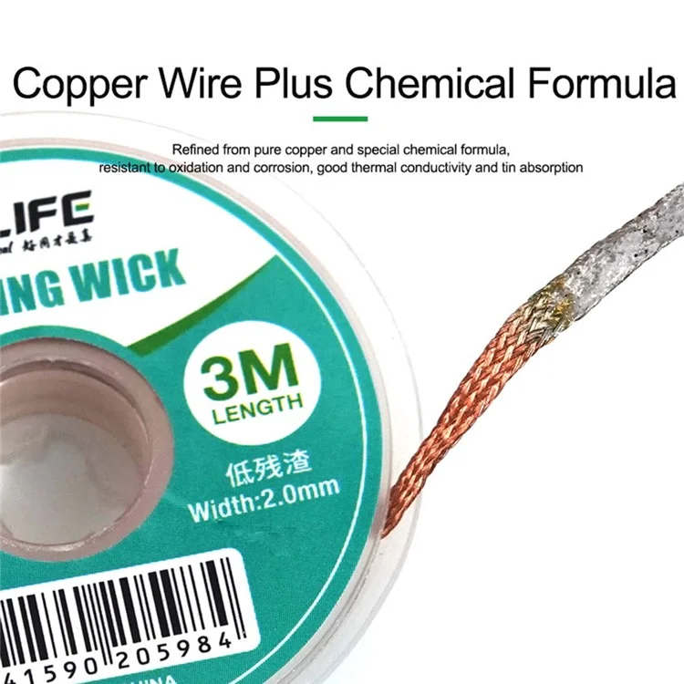 RELIFE RL-2030 Desoldering Wick Low Residue Solder Remover Tool Oxidation Resistant Effizientes Zinnentfernungswerkzeug
