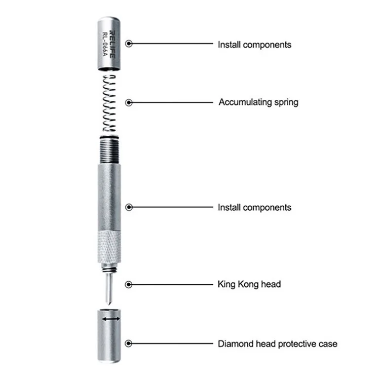 Cubierta trasera de cristal para teléfono móvil RELIFE RL-066A Pluma para disassemblaje Herramienta portátil mini para cubierta trasera de la cámara para carcasa trasera de smartphone