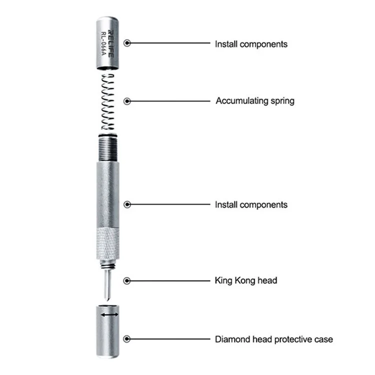 Relifede RL-066A Tope de Vido de Vido de Vido de Vido de Vido Mini Portável Trocação de Caneira Transomente de Desmontagem de Crack Par