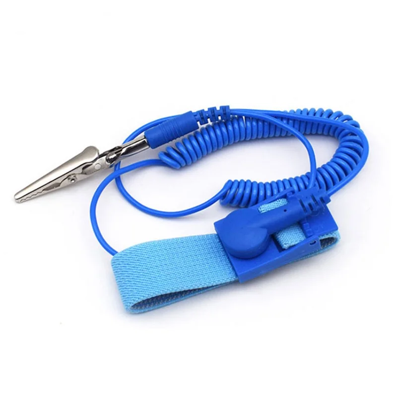 SUNSHINE 1.6m Wired Adjustable Anti-Static Bracelet Stretchable Wrist Band with Ground Wire for Electronics Repair