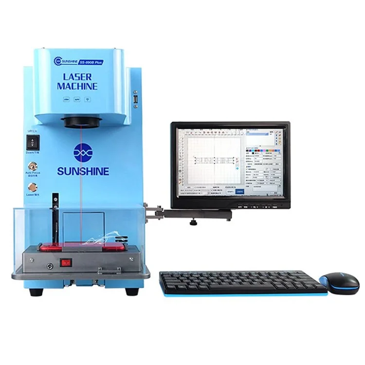 SUNSHINE SS-890B Plus Multi-functional Fiber Laser Marking Machine Mobile Phone Back Cover Remover Support Phone Wireless Control/Auto Focus - US Plug