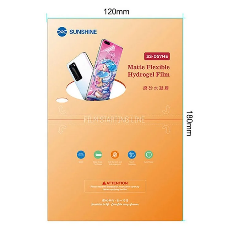 SUNSHINE SS-057HE 50Pcs/Pack Matte Surface TPH Front/Rear Hydrogel Film for SS-890 Cutting Machine