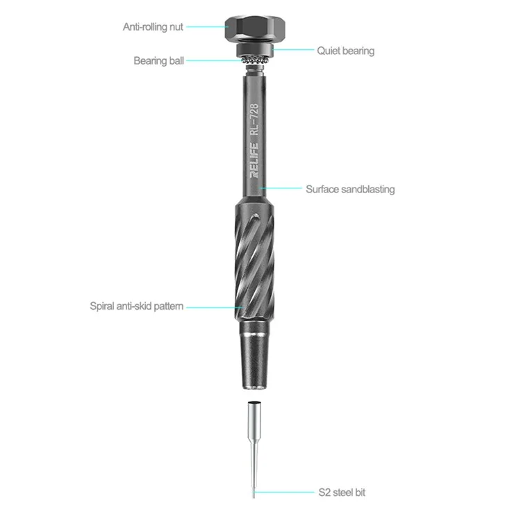 Relife RL-728B Kit de Tournevis Absorbés Par Magnétique Avec Petite Tasserie Transparente Pour la Réparation de Carnet / Ordinateur Portable