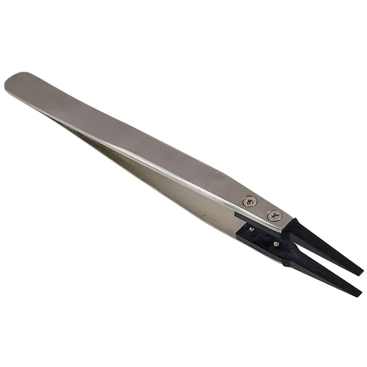 BEST BST-242 Pinças de Reparo de Aço Inoxidável com Cabo Anti-Estático PPS para Telefone Celular e Tablet