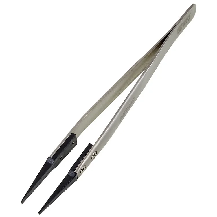 BEST BST-242 Pinças de Reparo de Aço Inoxidável com Cabo Anti-Estático PPS para Telefone Celular e Tablet