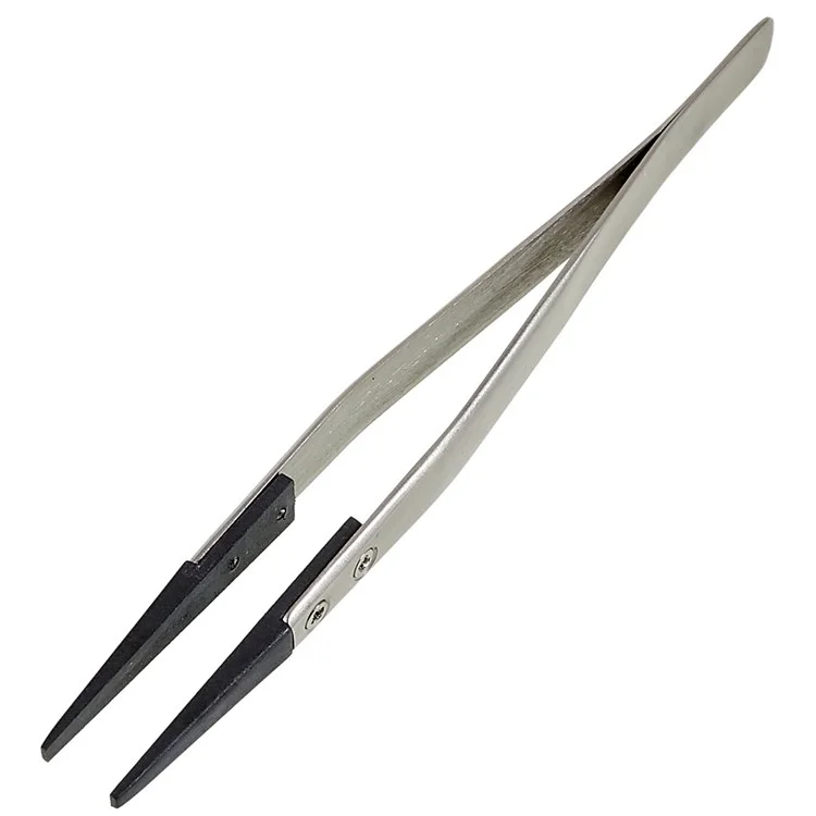 BEST BST-2A Anti-Static Tweezers PPS Coated Straight Tip Tweezers for Mobile Phone Tablets Maintenance