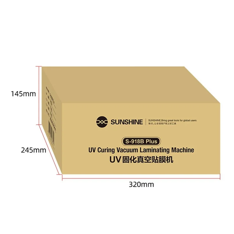 SUNSHINE S-918B Plus UV Curing Vacuum Laminating Machine for Cell Phone Curved Screen Protectors Bubble Remover - US Plug