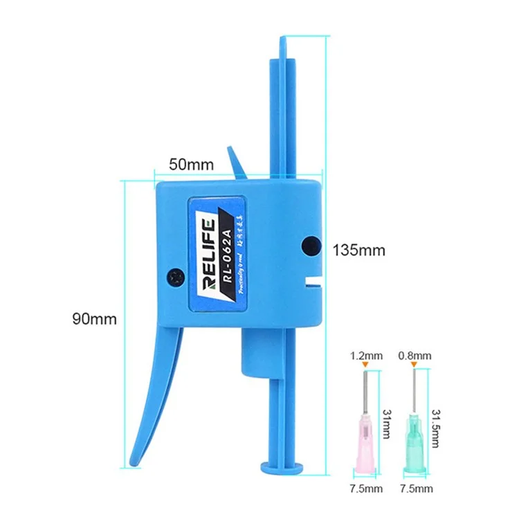 Relife RL-062A Gale de Colle Manuelle Avec 2 Pistolets à Colle Portable à L'aiguille Différents Pour L'huile de Seringue 10cc, Pâte de Soudure