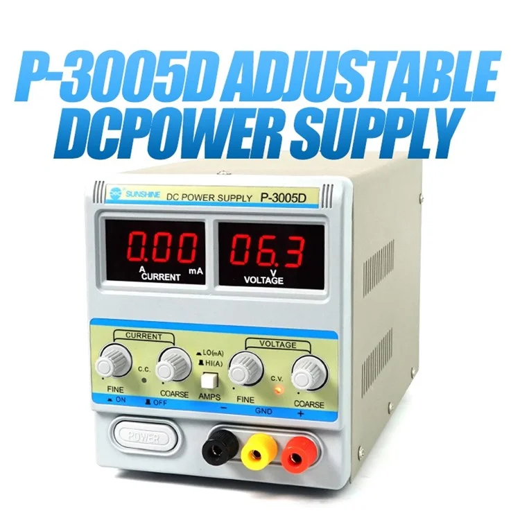 SUNSHINE P-3005D 30V 5A Adjustable Digital Display DC Power Supply 3 Digit Current Voltage Display Intelligent Regulated Power - EU Plug