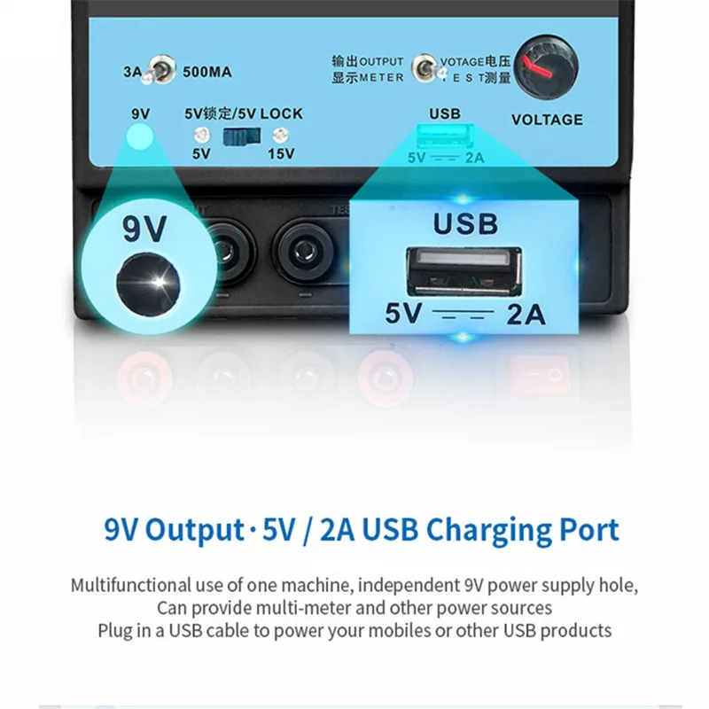 SUNSHINE P-1503TA 3A DC Regulated Power Supply Laboratory Test DC Power Supply Voltage Regulator Mobile Phone Repair Tool - US Plug