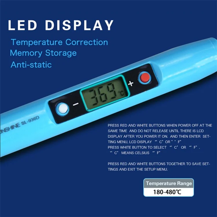 Sunshine SL-936D Electric Welding Pen LCD Température Réglable Station de Soudage Électrique Numérique Pour Réparation de Téléphonie Mobile - Bouchon ue