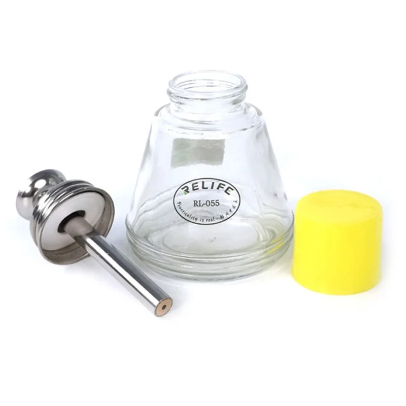 RELIFE RL-055 Empty Glass Water Bottle Copper Core Alcohol Bottle Metal Suction Pipe Pressing Type Automatic Water Bottle