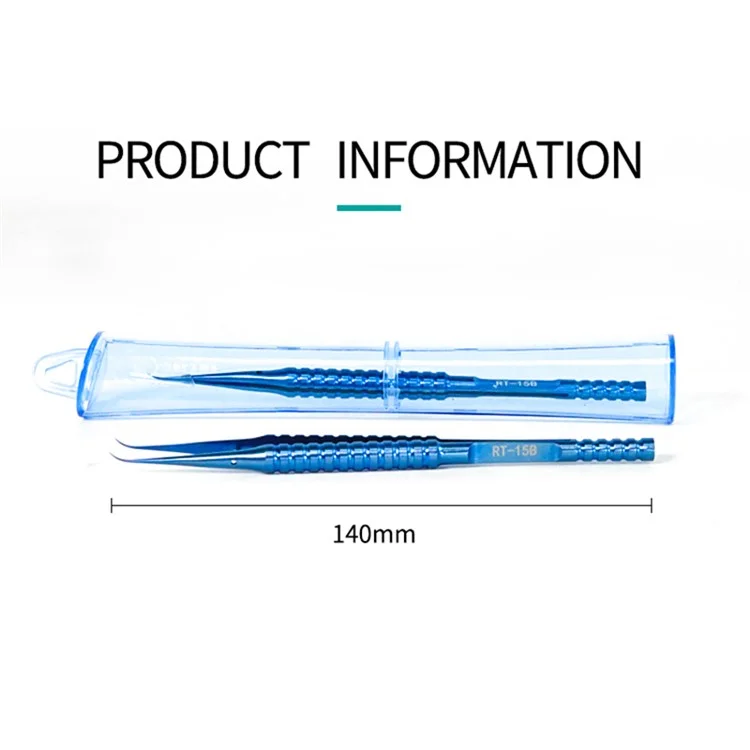 RELIFE RT-15B Gebogene Spitze Pinzetten Titanlegierung 0,15 mm Spitze Präzisionssprungdraht-pinzetten Handwerkzeug