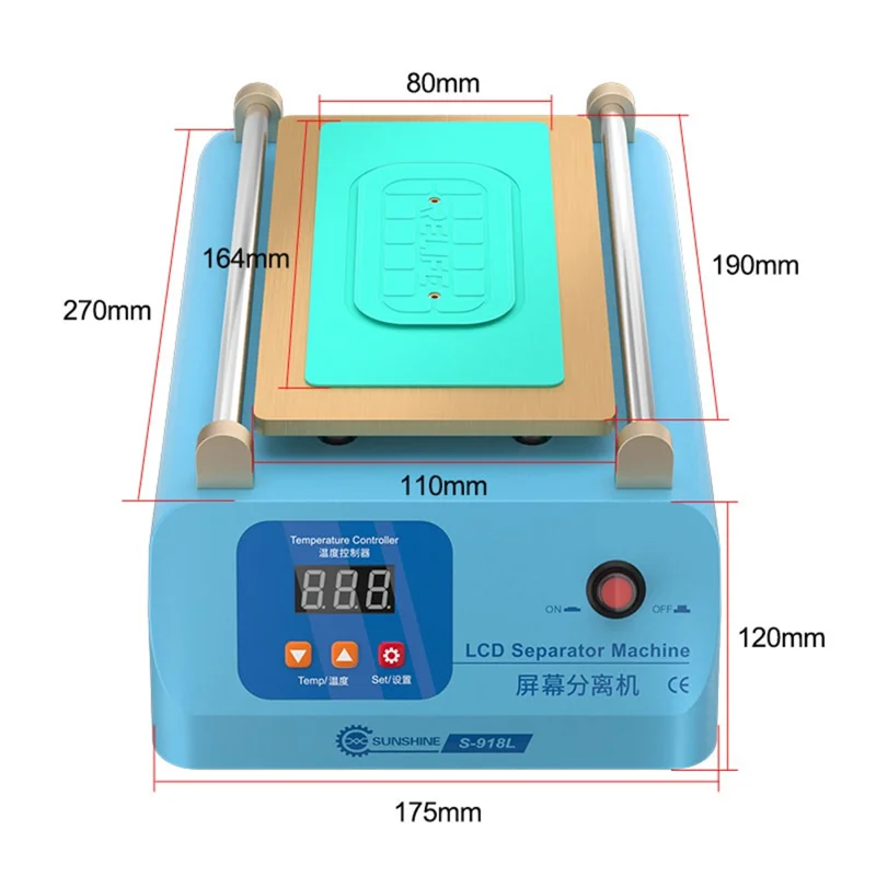 SUNSHINE S-918L Small Screen Splitting Machine LCD Screen Breaker Marking Machine - UK Plug