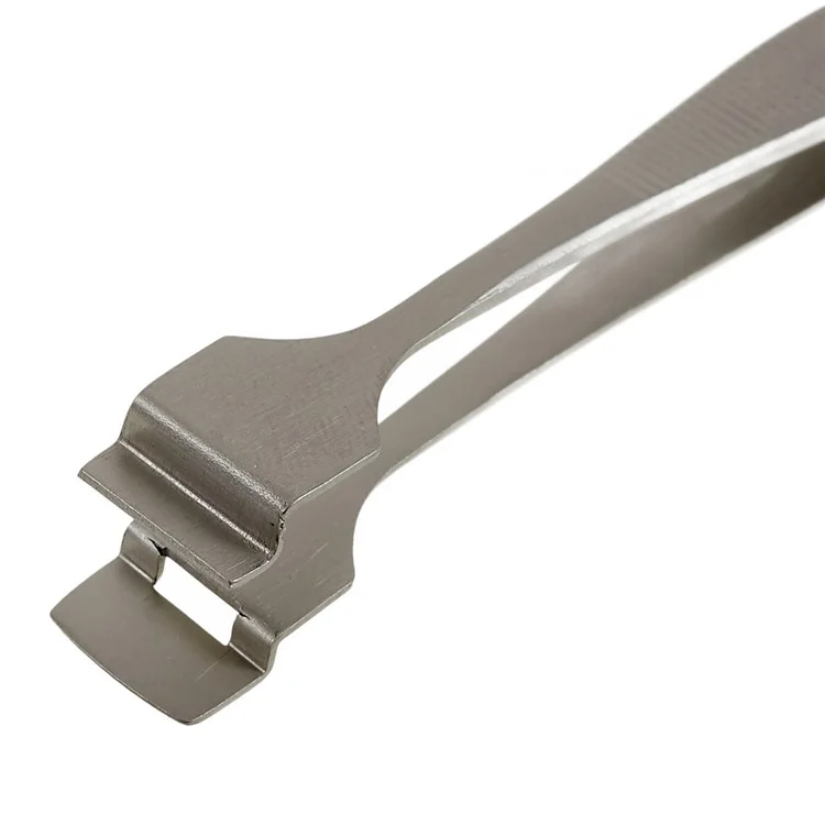 BEST BST-91-4L Stainless Steel Crystal Wafer Tweezers L-shaped Anti-slip Clips Tools for Mobile Repair