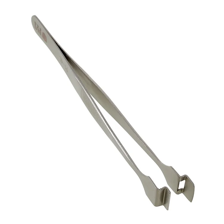 BEST BST-91-4L Stainless Steel Crystal Wafer Tweezers L-shaped Anti-slip Clips Tools for Mobile Repair