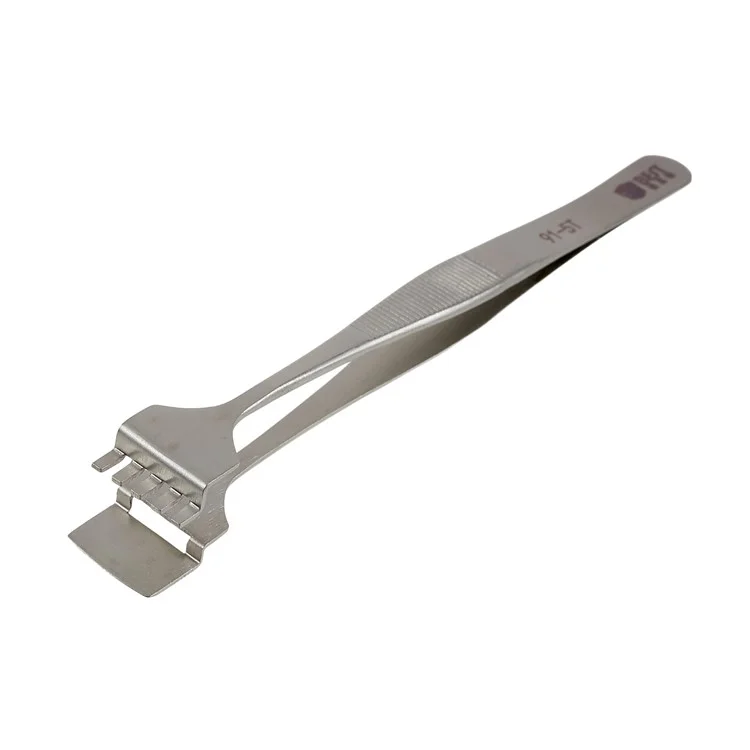 BEST BST-91-5T Anti-Static Stainless Steel Crystal Wafer Tweezers Tooth-shaped Hand Tools for BGA PCB Motherboard Phone Repair Tools